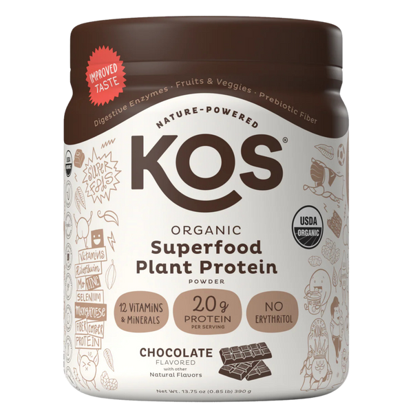 KOS Organic Plant Protein, Chocolate, 10 Servings