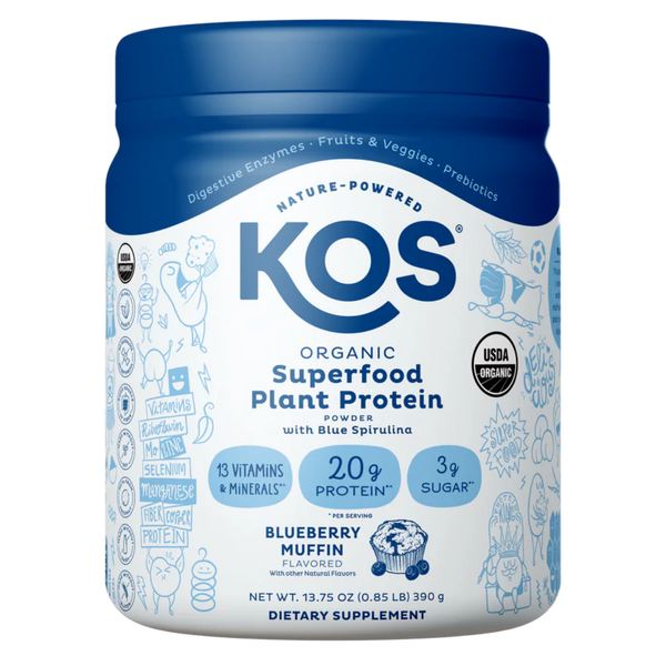 KOS Organic Plant Protein, Blueberry Muffin, 10 servings