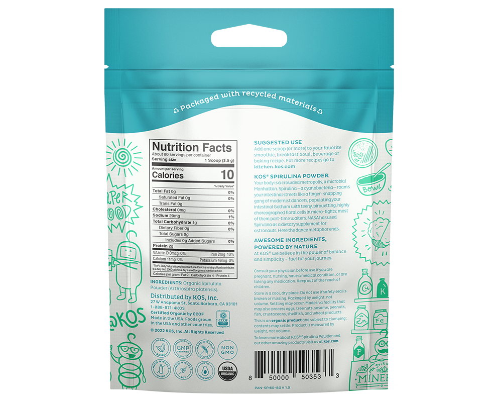 Organic Spirulina Powder - 60 servings