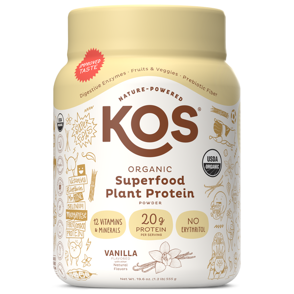 KOS Organic Plant Protein, Vanilla, 15 Servings