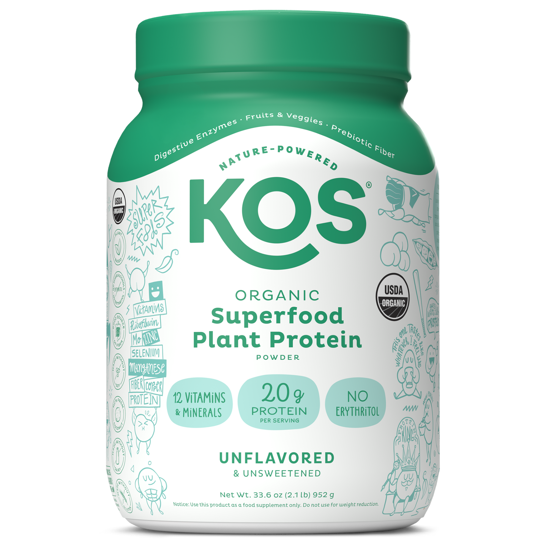 Organic Plant Protein, Unflavored & Unsweetened, 28 Servings