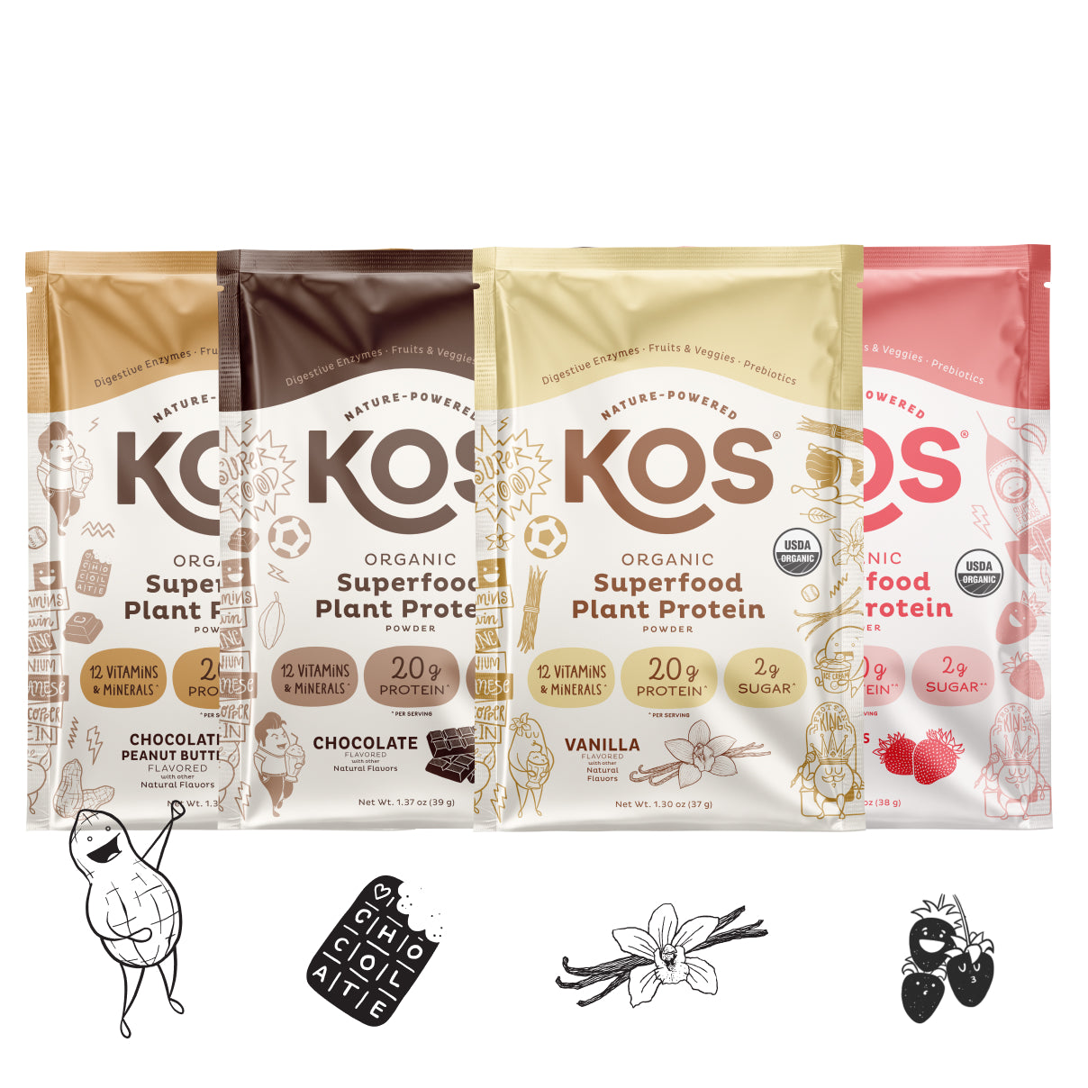 4 pcs Protein Samples - 1 pc Of Each Flavor