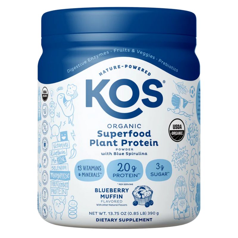 KOS Organic Plant Protein, Blueberry Muffin, 10 servings