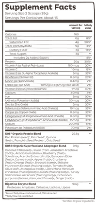 KOS Organic Plant Protein, Blueberry Muffin, 15 servings