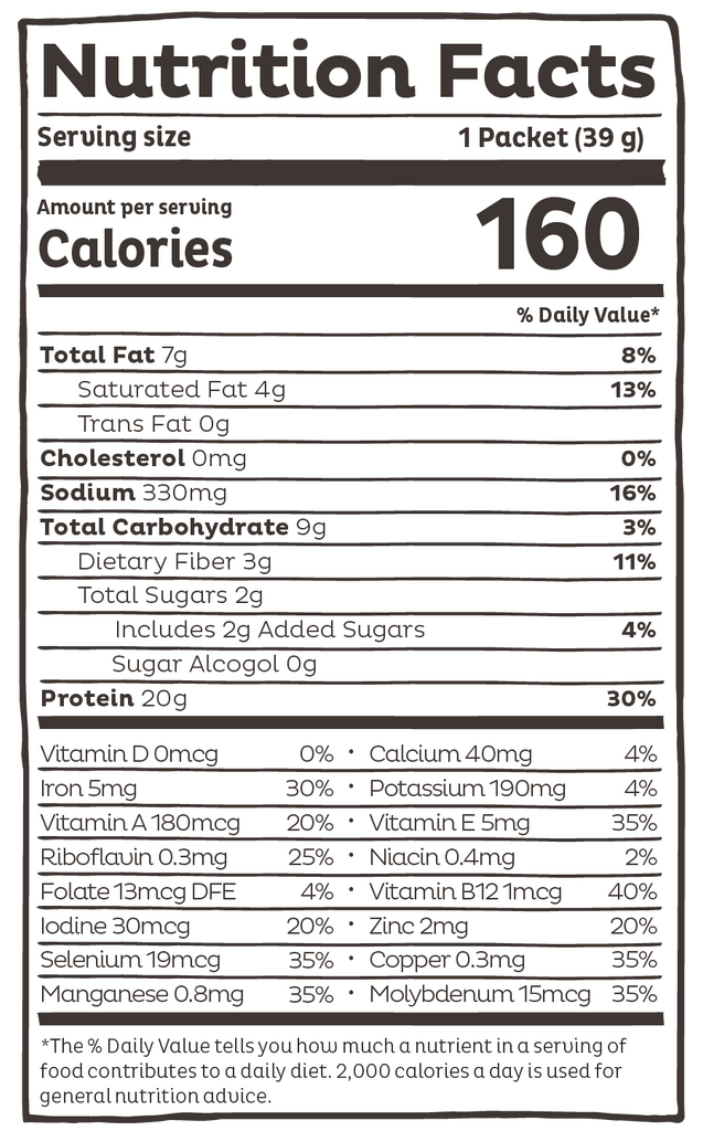 Ingredient list for Organic Plant Protein, Chocolate, Single Serving