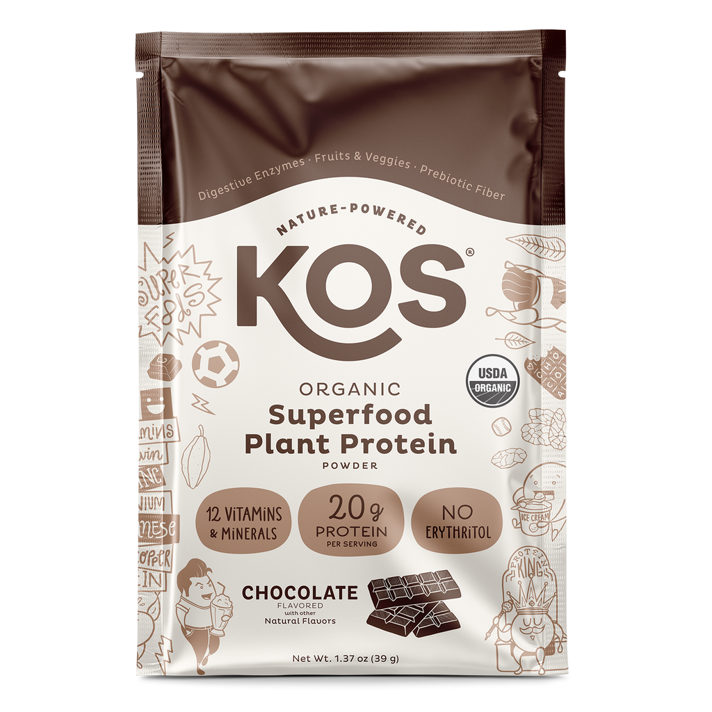 KOS Organic Plant Protein, Chocolate, Single Serving - FREE