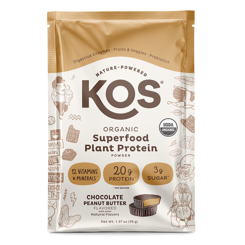 KOS Organic Plant Protein, Chocolate Peanut Butter, Single Serving - FREE