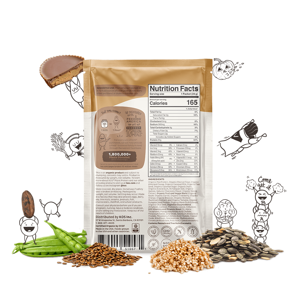 KOS Organic Plant Protein, Chocolate Peanut Butter, Single Serving - FREE