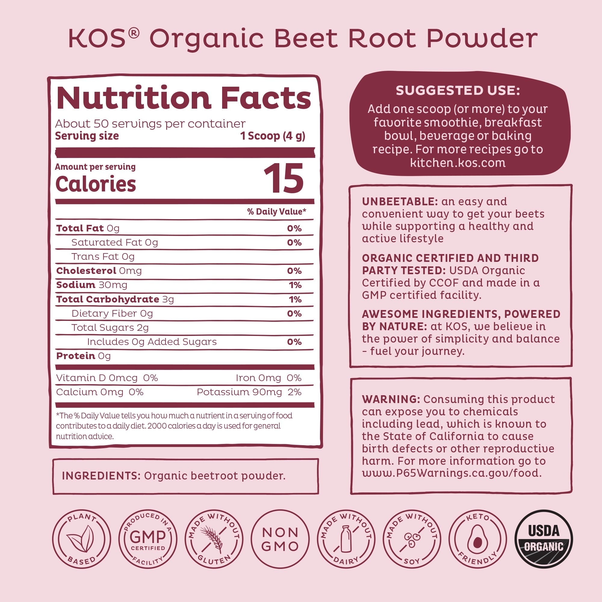 Beet Root Powder  - 50 servings