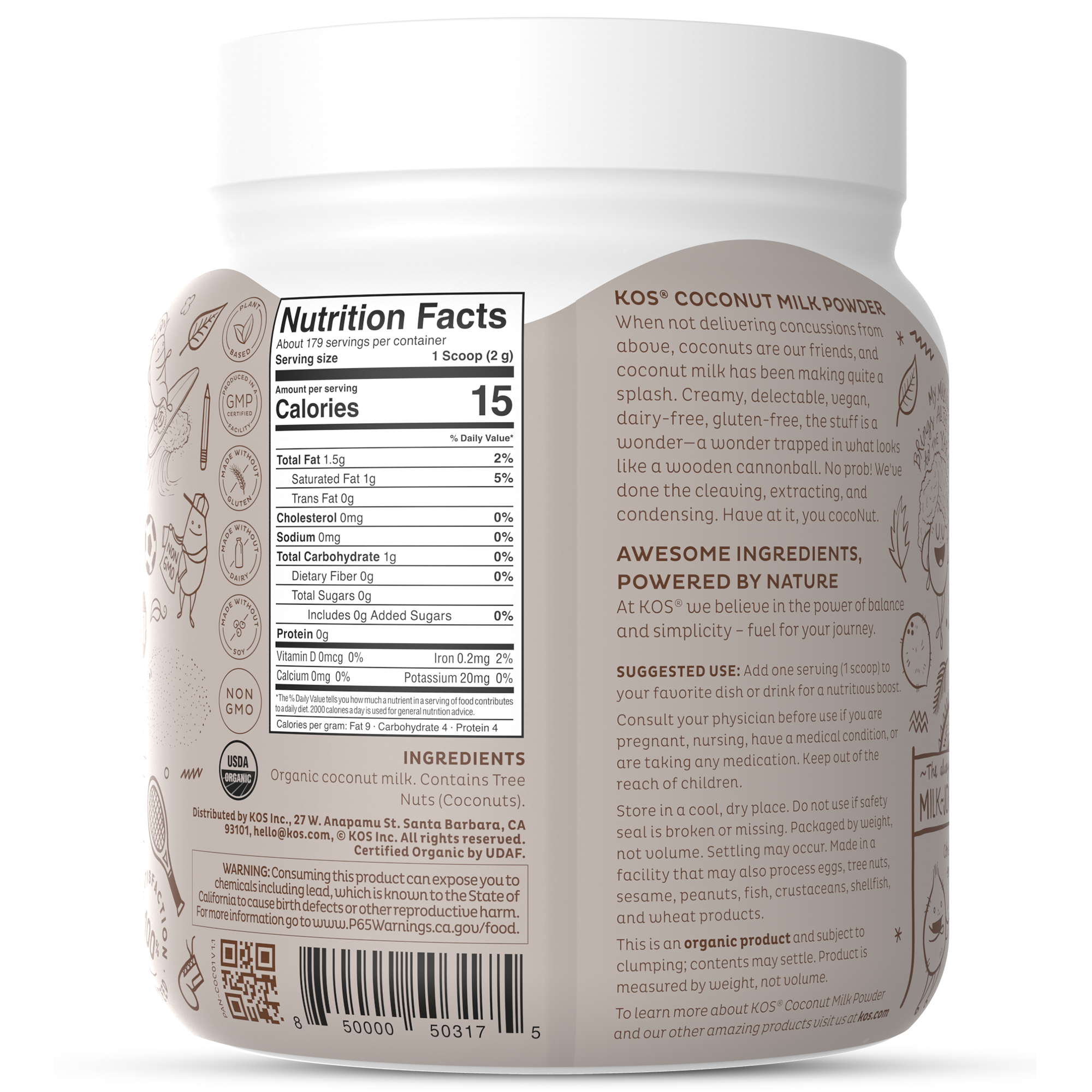 KOS Organic Coconut Milk Powder