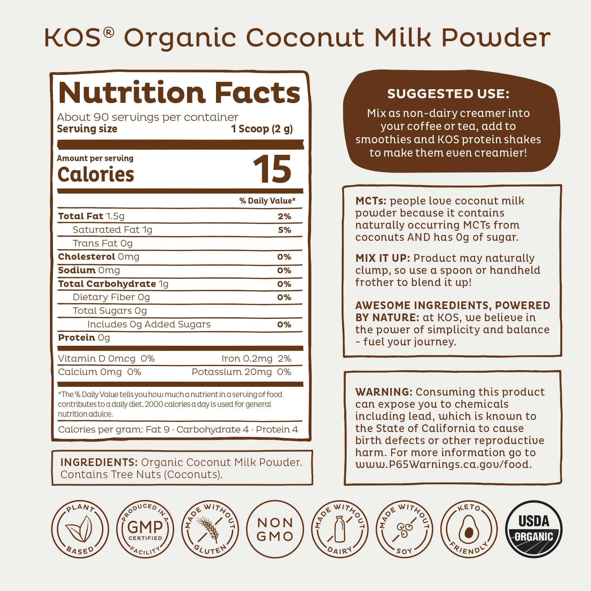 Organic Coconut Milk Powder - 90 servings