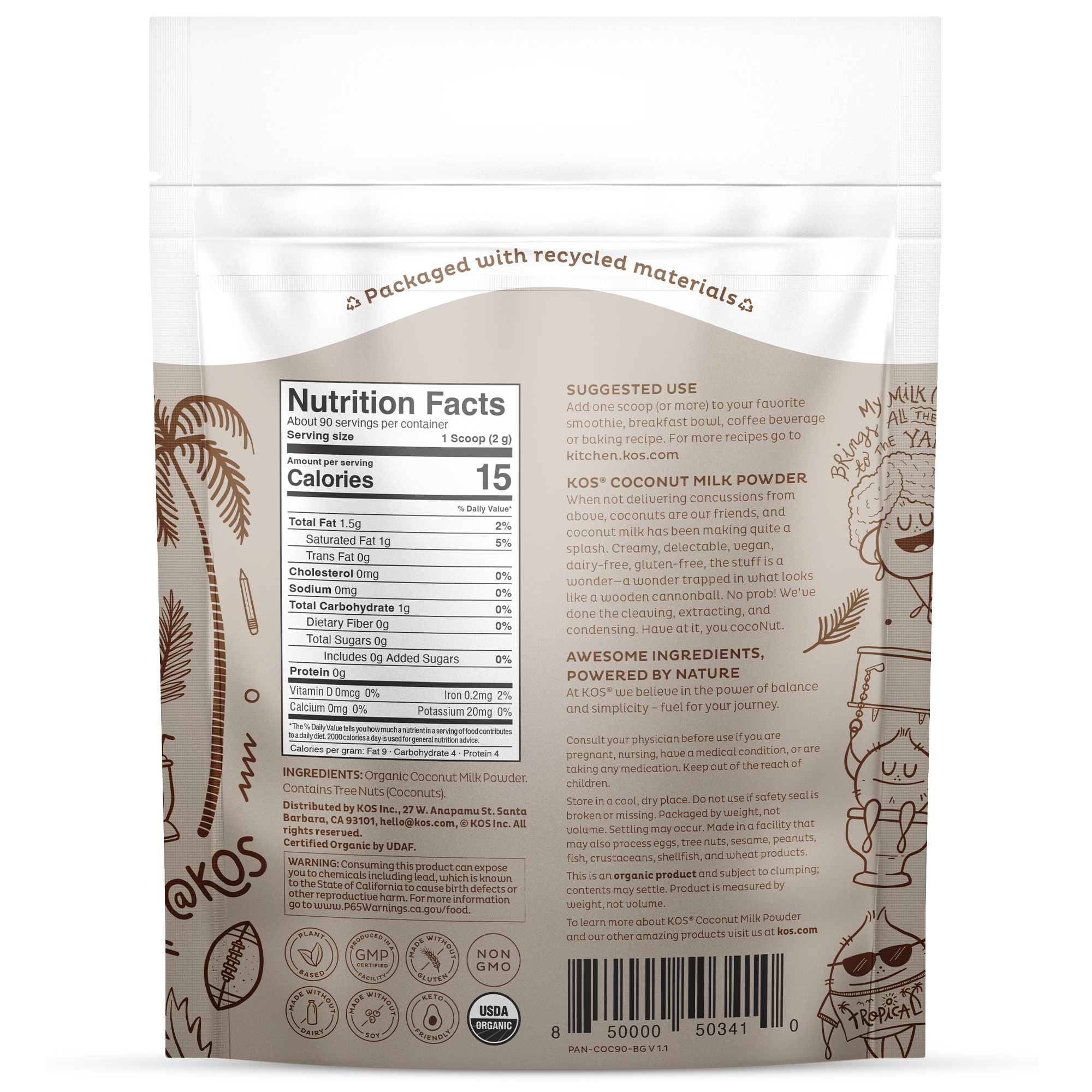 Organic Coconut Milk Powder - 90 servings