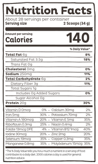 Organic Plant Protein, Unflavored & Unsweetened, 28 Servings