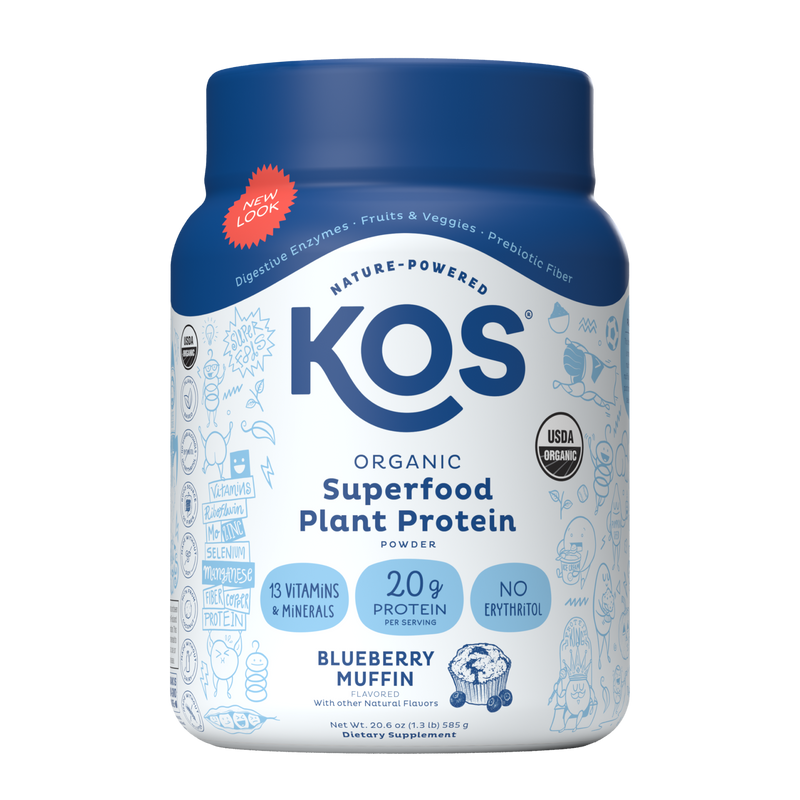 KOS Organic Plant Protein, Blueberry Muffin, 15 servings