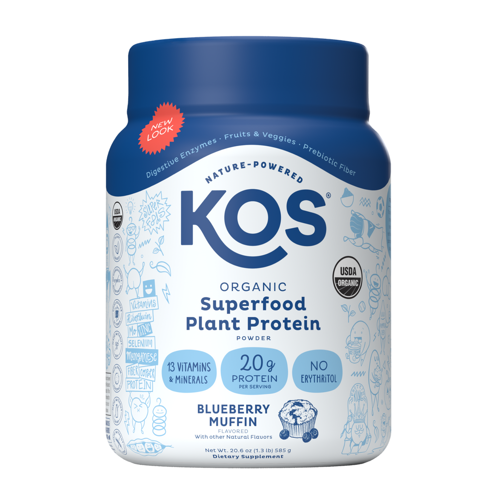 KOS Organic Plant Protein, Blueberry Muffin, 15 servings