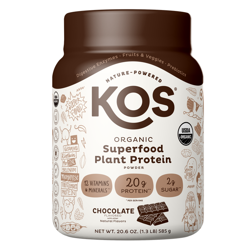 KOS Organic Plant Protein, Chocolate, 15 Servings