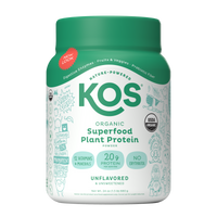KOS Organic Plant Protein, Unflavored & Unsweetened, 20 Servings