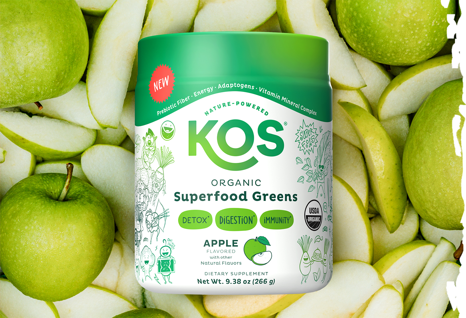 KOS Organic Superfood Greens - Apple Flavor Hero Image