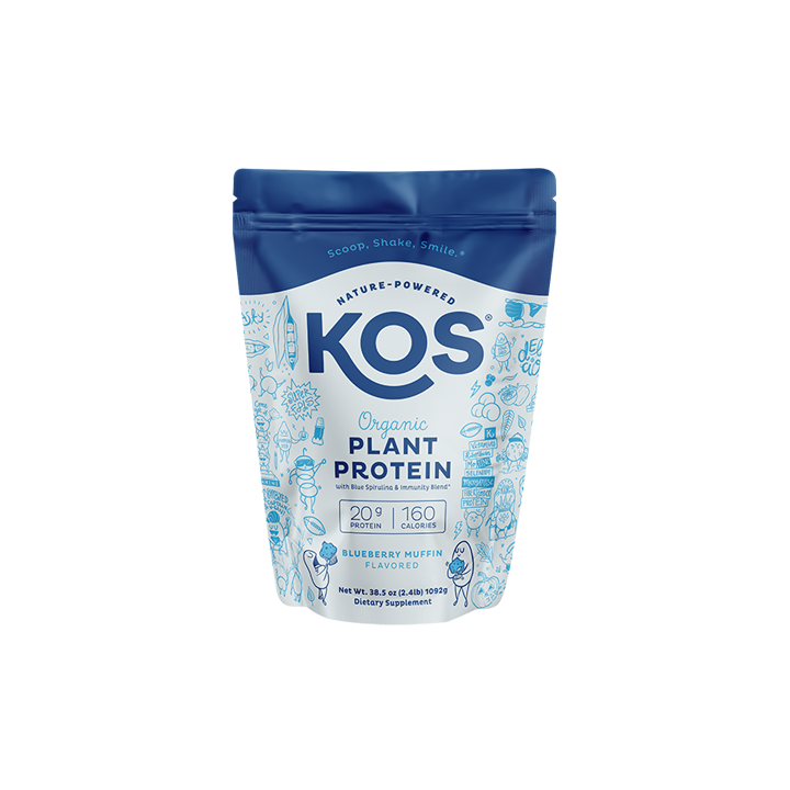 KOS Organic Plant Protein, Blueberry Muffin, 28 servings