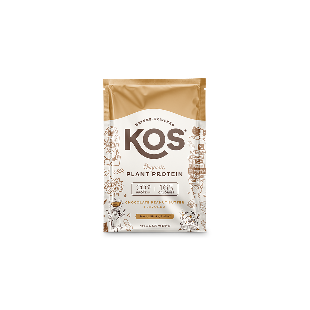 KOS Organic Plant Protein, Chocolate Peanut Butter, Single Serving
