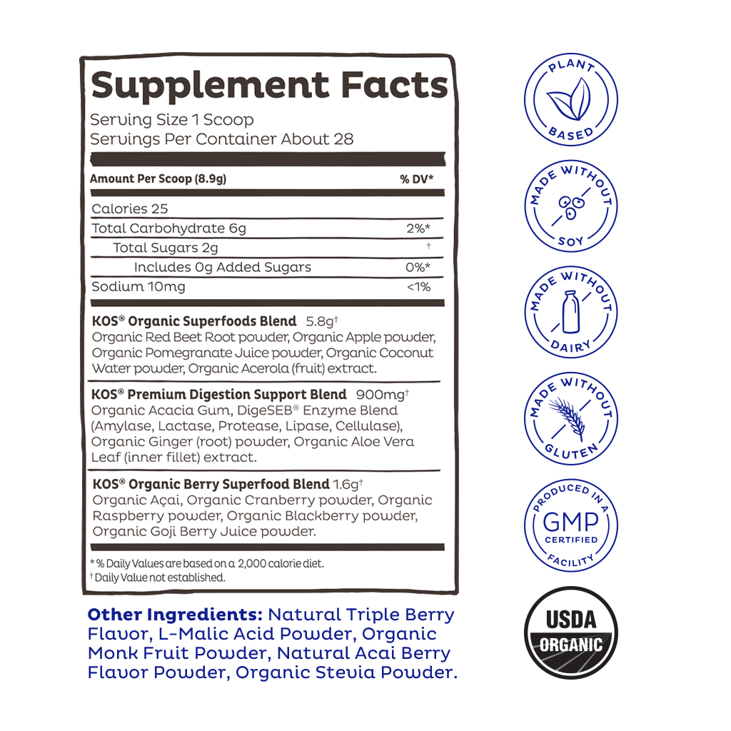 KOS Reds Powder Goji Berry Popsicle Flavored Juice Blend