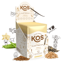 KOS Organic Plant Protein, Vanilla, 12 Count